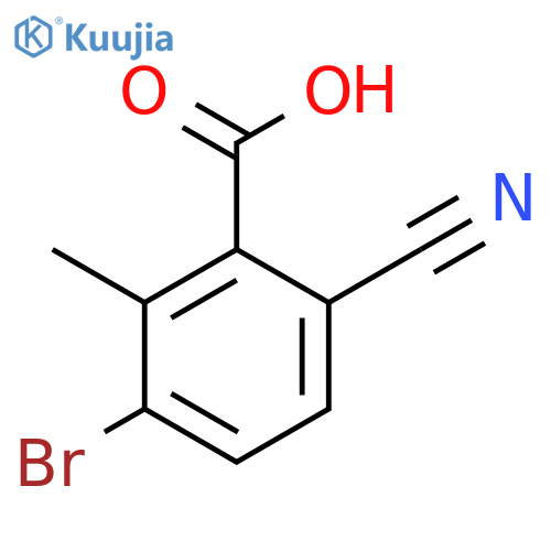 3-Bromo-6-cyano-2-methylbenzoic acid structure
