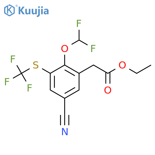 Ethyl 5-cyano-2-difluoromethoxy-3-(trifluoromethylthio)phenylacetate structure