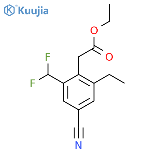 Ethyl 4-cyano-2-difluoromethyl-6-ethylphenylacetate structure
