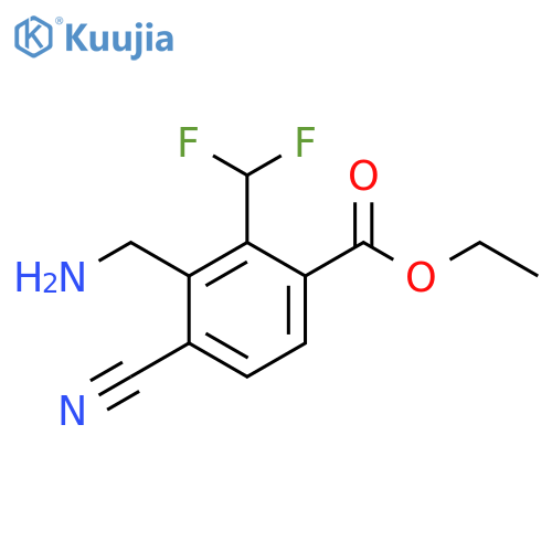 Ethyl 3-aminomethyl-4-cyano-2-(difluoromethyl)benzoate structure