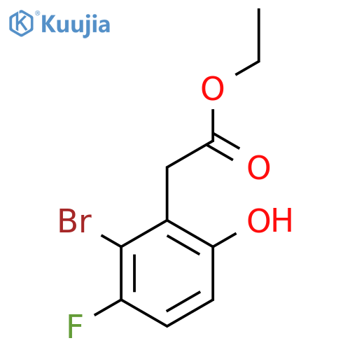 Ethyl 2-bromo-3-fluoro-6-hydroxyphenylacetate structure