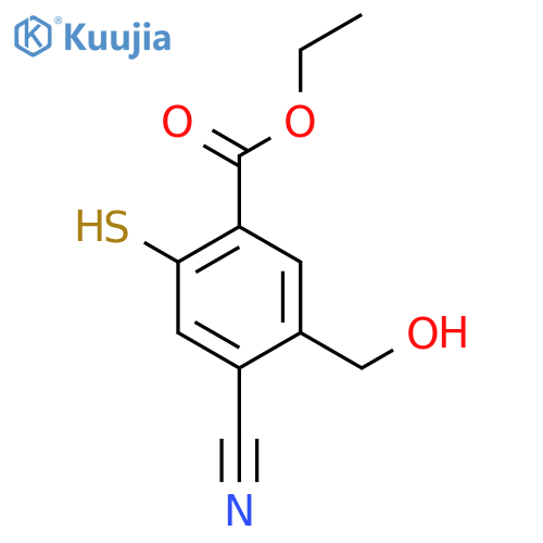 Ethyl 4-cyano-5-hydroxymethyl-2-mercaptobenzoate structure