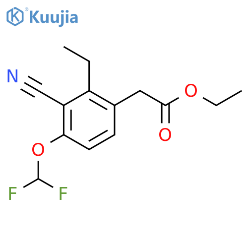 Ethyl 3-cyano-4-difluoromethoxy-2-ethylphenylacetate structure