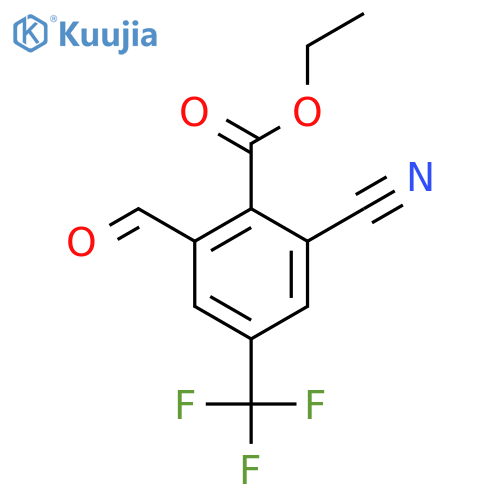 Ethyl 2-cyano-6-formyl-4-(trifluoromethyl)benzoate structure