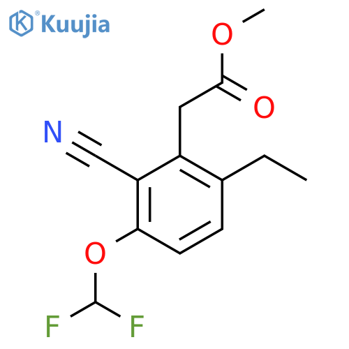 Methyl 2-cyano-3-difluoromethoxy-6-ethylphenylacetate structure