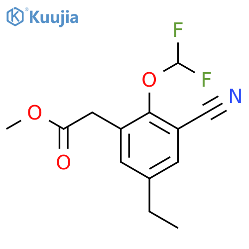 Methyl 3-cyano-2-difluoromethoxy-5-ethylphenylacetate structure