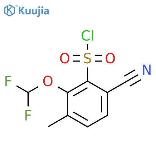 6-Cyano-2-difluoromethoxy-3-methylbenzenesulfonyl chloride structure