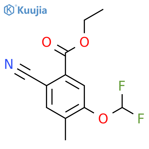 Ethyl 2-cyano-5-difluoromethoxy-4-methylbenzoate structure