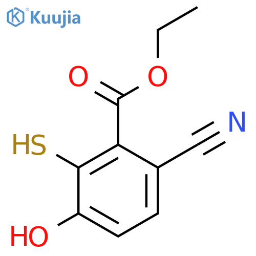 Ethyl 6-cyano-3-hydroxy-2-mercaptobenzoate structure