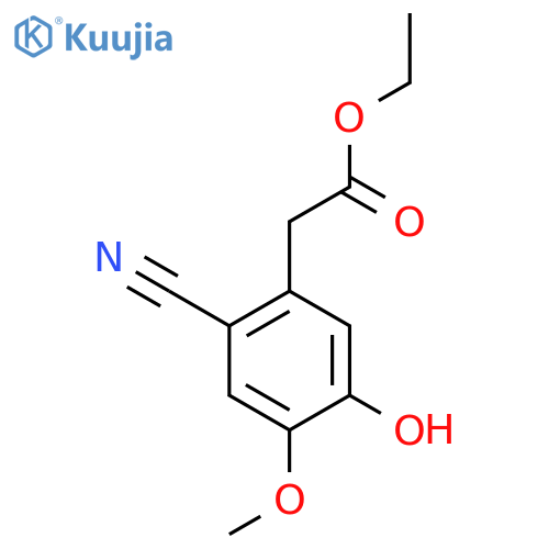 Ethyl 2-cyano-5-hydroxy-4-methoxyphenylacetate structure