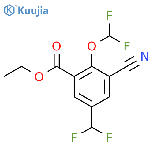 Ethyl 3-cyano-2-difluoromethoxy-5-(difluoromethyl)benzoate structure