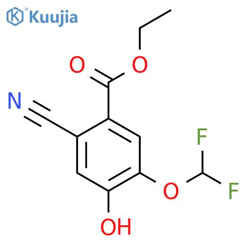 Ethyl 2-cyano-5-difluoromethoxy-4-hydroxybenzoate structure