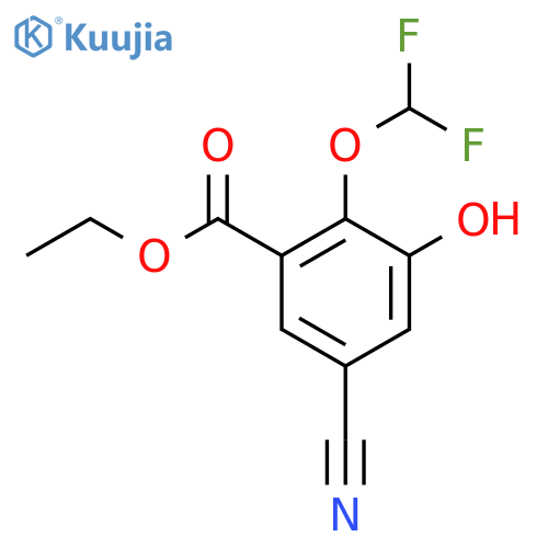 Ethyl 5-cyano-2-difluoromethoxy-3-hydroxybenzoate structure