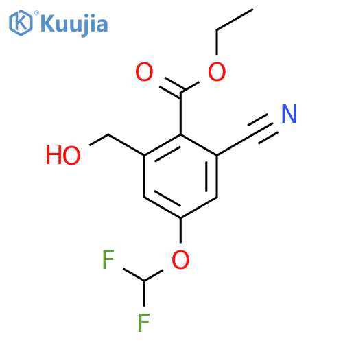 Ethyl 2-cyano-4-difluoromethoxy-6-(hydroxymethyl)benzoate structure