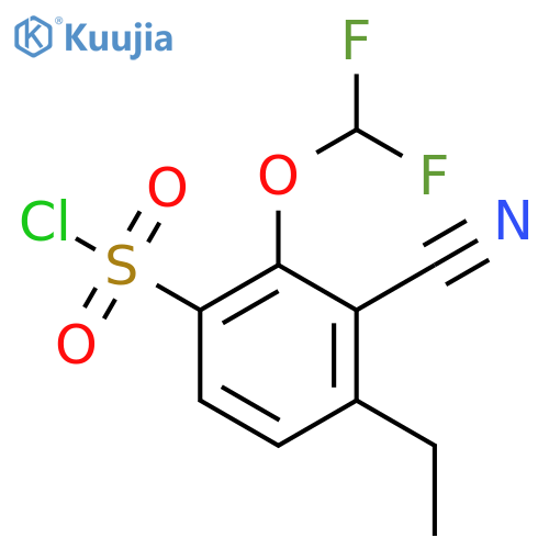 3-Cyano-2-difluoromethoxy-4-ethylbenzenesulfonyl chloride structure
