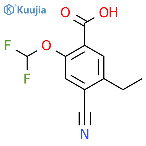 4-Cyano-2-difluoromethoxy-5-ethylbenzoic acid structure