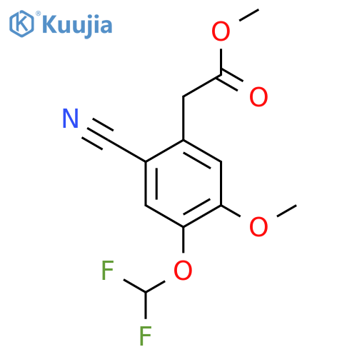Methyl 2-cyano-4-difluoromethoxy-5-methoxyphenylacetate structure