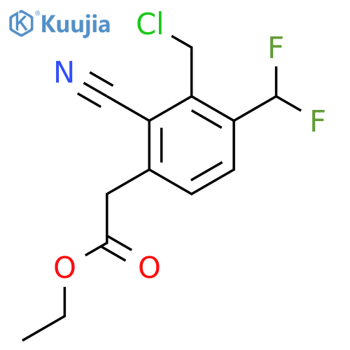 Ethyl 3-chloromethyl-2-cyano-4-(difluoromethyl)phenylacetate structure