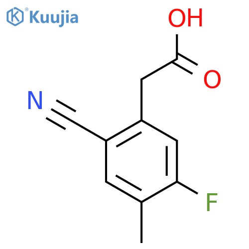 2-Cyano-5-fluoro-4-methylphenylacetic acid structure