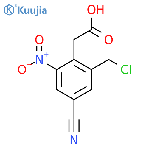 2-Chloromethyl-4-cyano-6-nitrophenylacetic acid structure