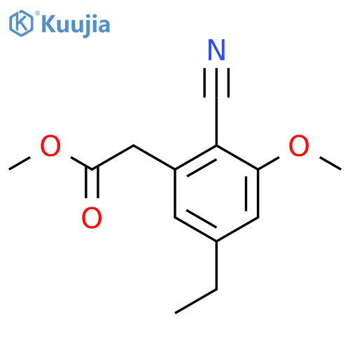 Methyl 2-cyano-5-ethyl-3-methoxyphenylacetate structure