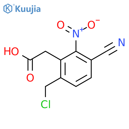 6-Chloromethyl-3-cyano-2-nitrophenylacetic acid structure