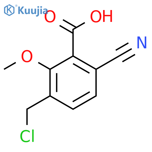 3-Chloromethyl-6-cyano-2-methoxybenzoic acid structure