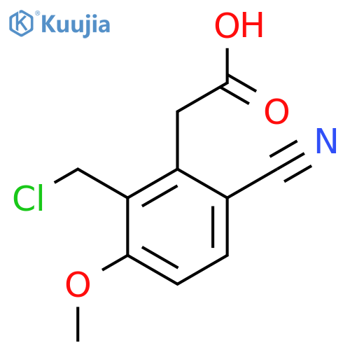 2-Chloromethyl-6-cyano-3-methoxyphenylacetic acid structure