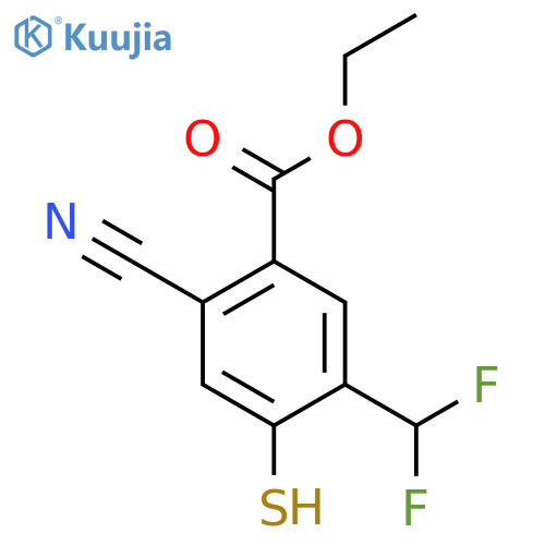 Ethyl 2-cyano-5-difluoromethyl-4-mercaptobenzoate structure