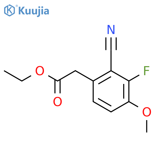 Ethyl 2-cyano-3-fluoro-4-methoxyphenylacetate structure