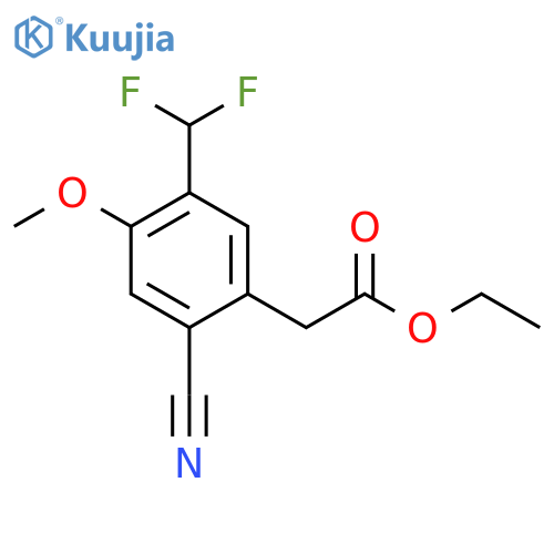 Ethyl 2-cyano-5-difluoromethyl-4-methoxyphenylacetate structure