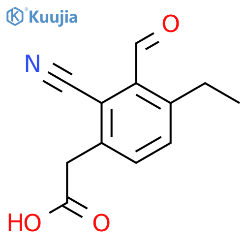 2-Cyano-4-ethyl-3-formylphenylacetic acid structure