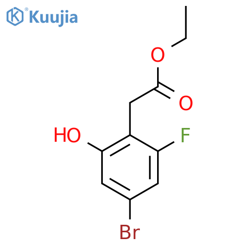 Ethyl 4-bromo-2-fluoro-6-hydroxyphenylacetate structure