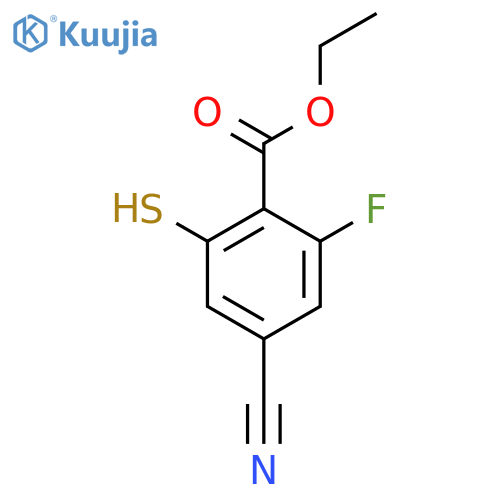 Ethyl 4-cyano-2-fluoro-6-mercaptobenzoate structure