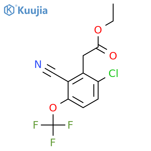Ethyl 6-chloro-2-cyano-3-(trifluoromethoxy)phenylacetate structure