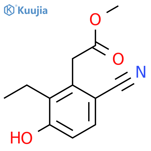 Methyl 6-cyano-2-ethyl-3-hydroxyphenylacetate structure