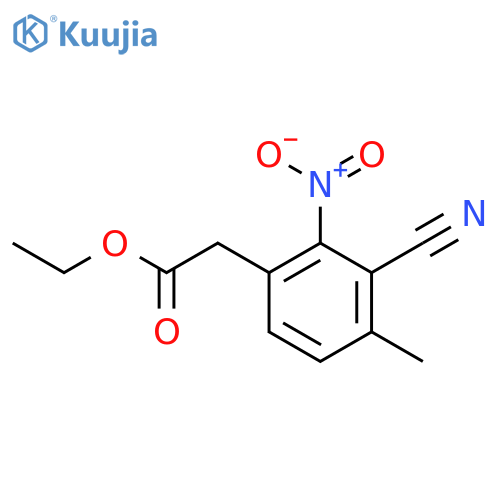 Ethyl 3-cyano-4-methyl-2-nitrophenylacetate structure