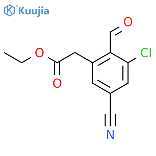 Ethyl 3-chloro-5-cyano-2-formylphenylacetate structure