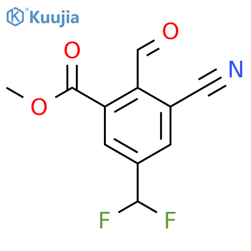 Methyl 3-cyano-5-difluoromethyl-2-formylbenzoate structure
