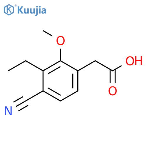 4-Cyano-3-ethyl-2-methoxyphenylacetic acid structure