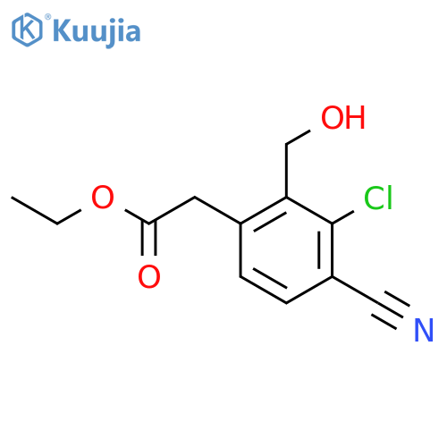 Ethyl 3-chloro-4-cyano-2-(hydroxymethyl)phenylacetate structure