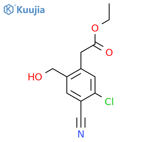 Ethyl 5-chloro-4-cyano-2-(hydroxymethyl)phenylacetate structure