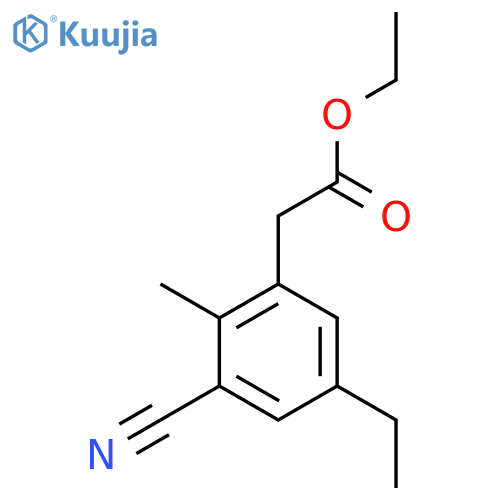 Ethyl 3-cyano-5-ethyl-2-methylphenylacetate structure