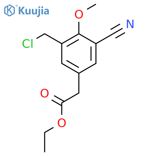 Ethyl 3-chloromethyl-5-cyano-4-methoxyphenylacetate structure
