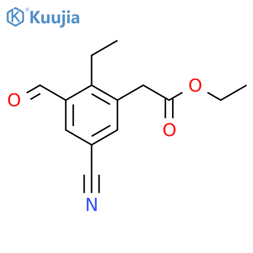 Ethyl 5-cyano-2-ethyl-3-formylphenylacetate structure