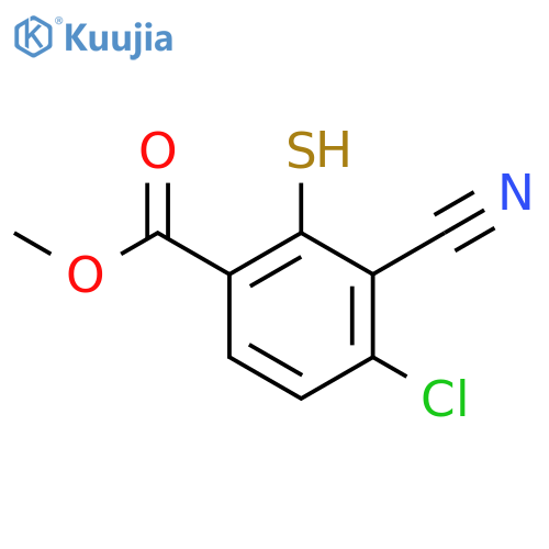 Methyl 4-chloro-3-cyano-2-mercaptobenzoate structure