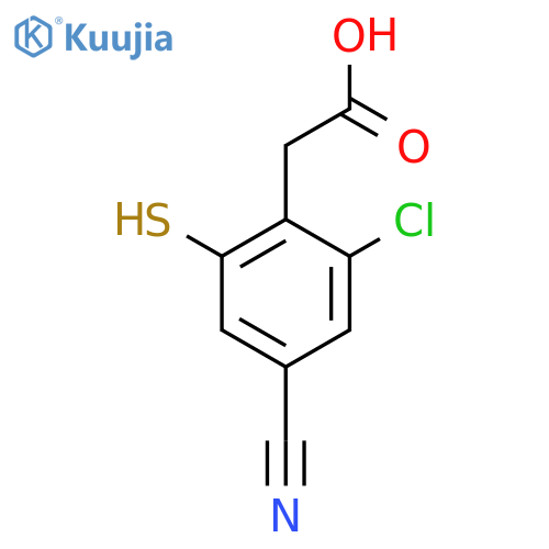 2-Chloro-4-cyano-6-mercaptophenylacetic acid structure