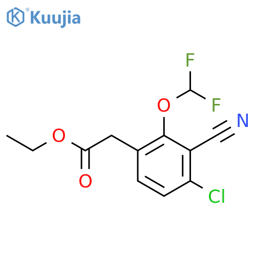 Ethyl 4-chloro-3-cyano-2-(difluoromethoxy)phenylacetate structure