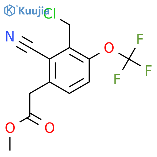 Methyl 3-chloromethyl-2-cyano-4-(trifluoromethoxy)phenylacetate structure