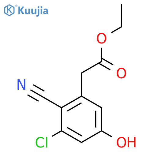 Ethyl 3-chloro-2-cyano-5-hydroxyphenylacetate structure